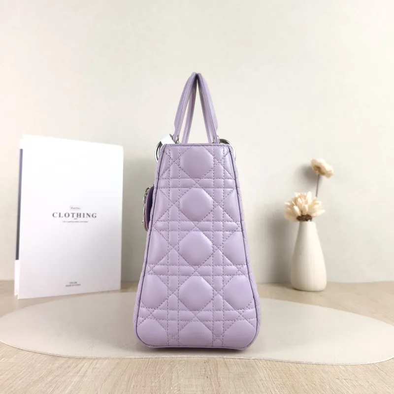 DIOR Top Handle Bag Lady Lady Dior Bag Calfskin Medium 24 × 12 × 21 cm — detail view 10 of 11