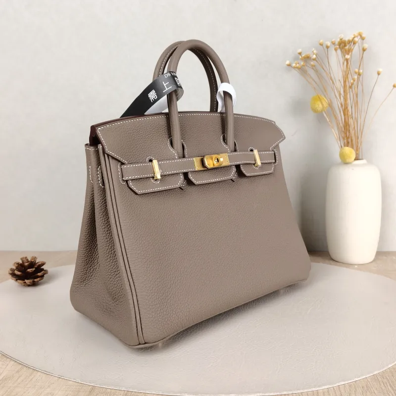 Hermès Top Handle Bag Birkin 25 Gold-Tone Hardware 18Etoupe Togo Calfskin Small 25 × 13 × 20 cm K — cover view 4 of 6