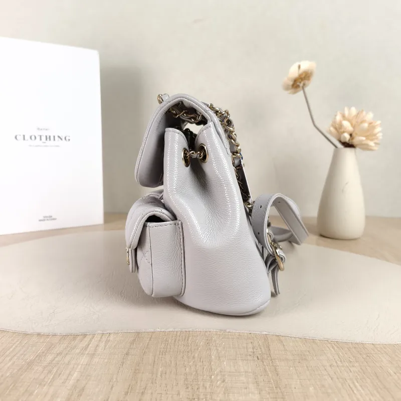 Chanel Backpack Duma Grey Grained Calfskin Small16.5 × 10 × 17.5 cm — detail view 5 of 11