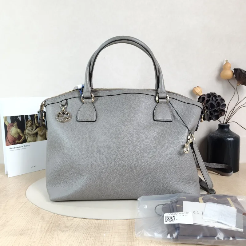GUCCI Shoulder Bag Tote Bag Grey Calfskin One Size36 × 16 × 28 cm — cover view 6 of 6