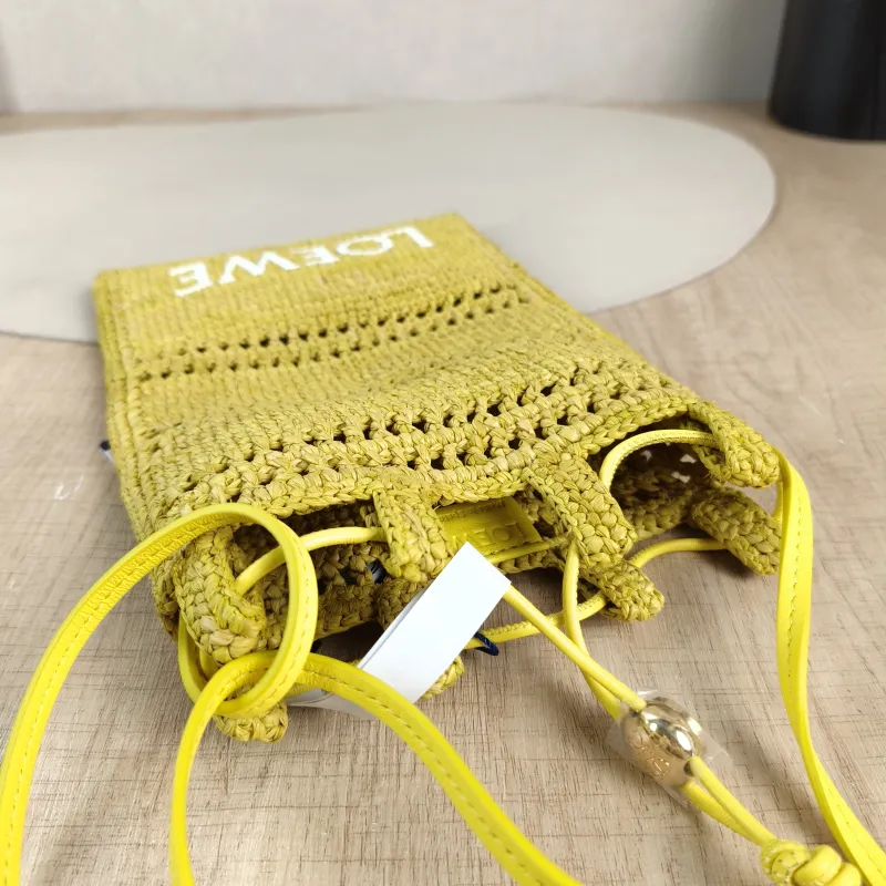 LOEWE Crossbody Bag Crossbody Bag Yellow Woven 15.5*23.5 — detail view 7 of 11