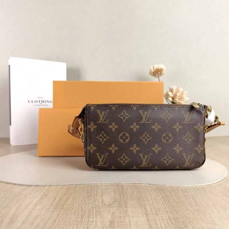 Louis Vuitton Shoulder Bag Pochette Accessoires Two Straps Monogram PVC Large 23.5 × 4 × 13.5 cm — cover view 3 of 6