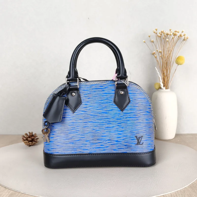 Louis Vuitton Top Handle Bag Alma BB Blue Epi Embossed Calfskin BB 23.5 × 11.5 × 17.5 cm