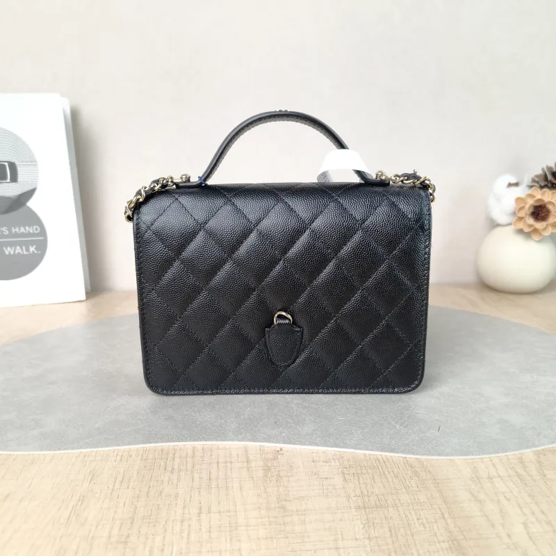 Chanel Backpack Backpack Black Grained Calfskin One Size 18.2 × 5 × 14 cm — cover view 5 of 6