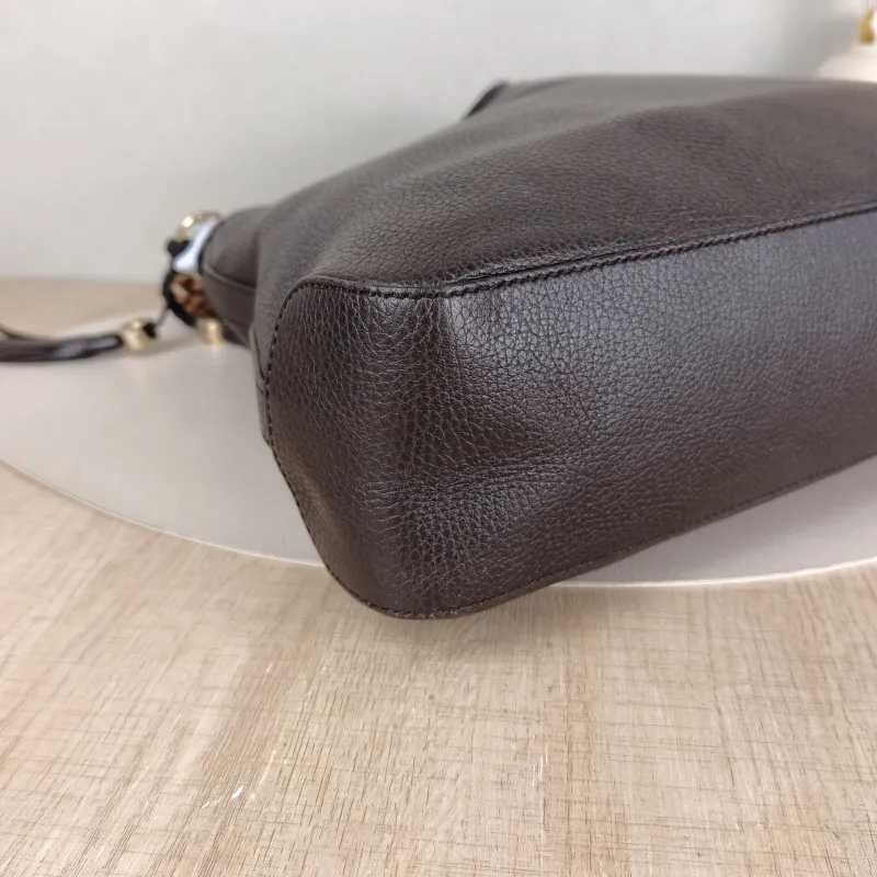 GUCCI Shoulder Baghobo Brown Calfskin One Size35 × 9 × 30 cm — detail view 6 of 10