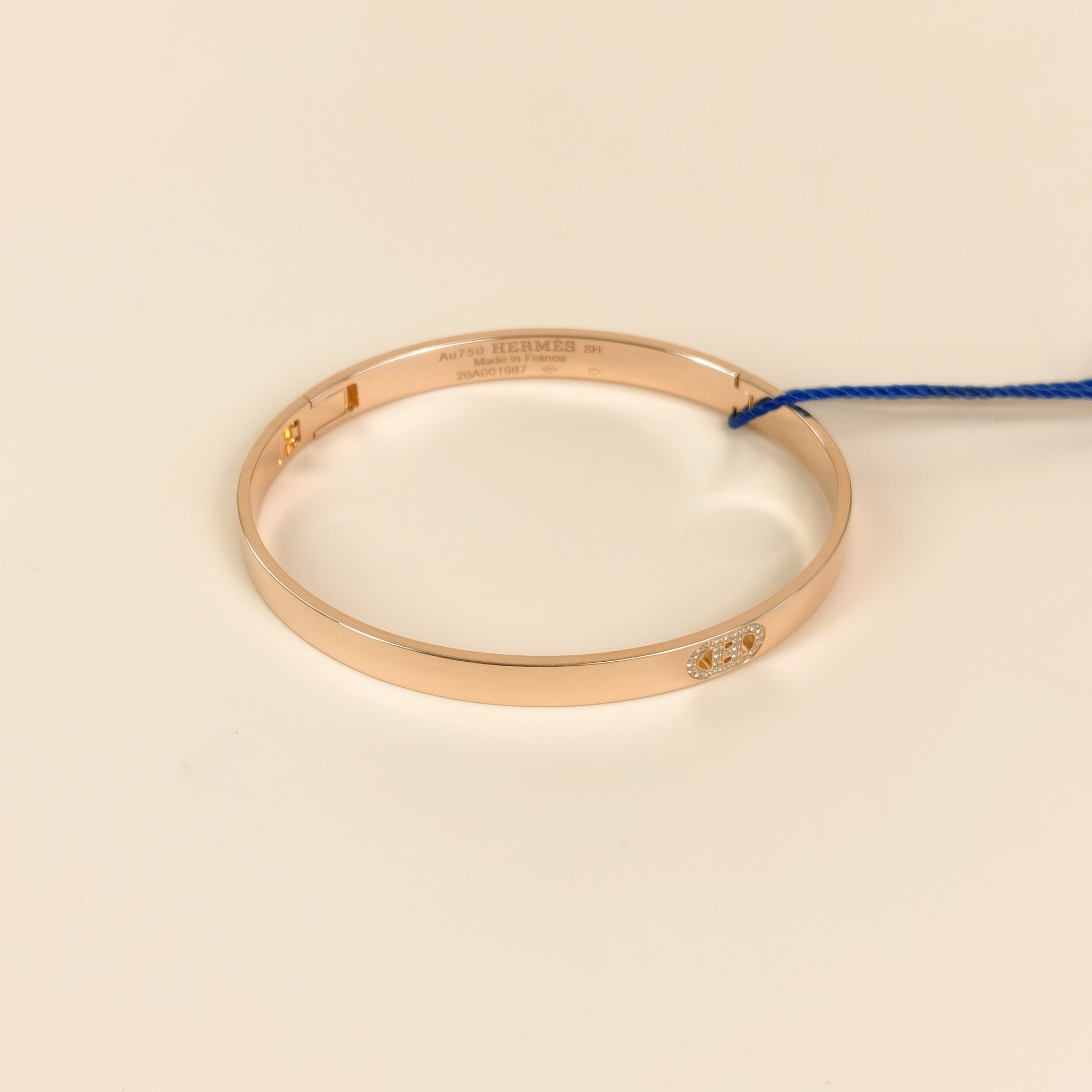 Hermès Bangle H d'ancre Bangle Yellow Gold 18KY ellow Gold Diamond One Size15.7cm