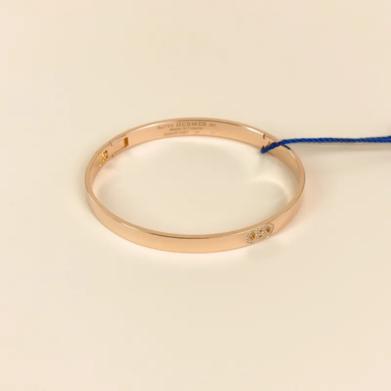 Hermès Bangle H d'ancre Bangle Yellow Gold 18KY ellow Gold Diamond One Size15.7cm