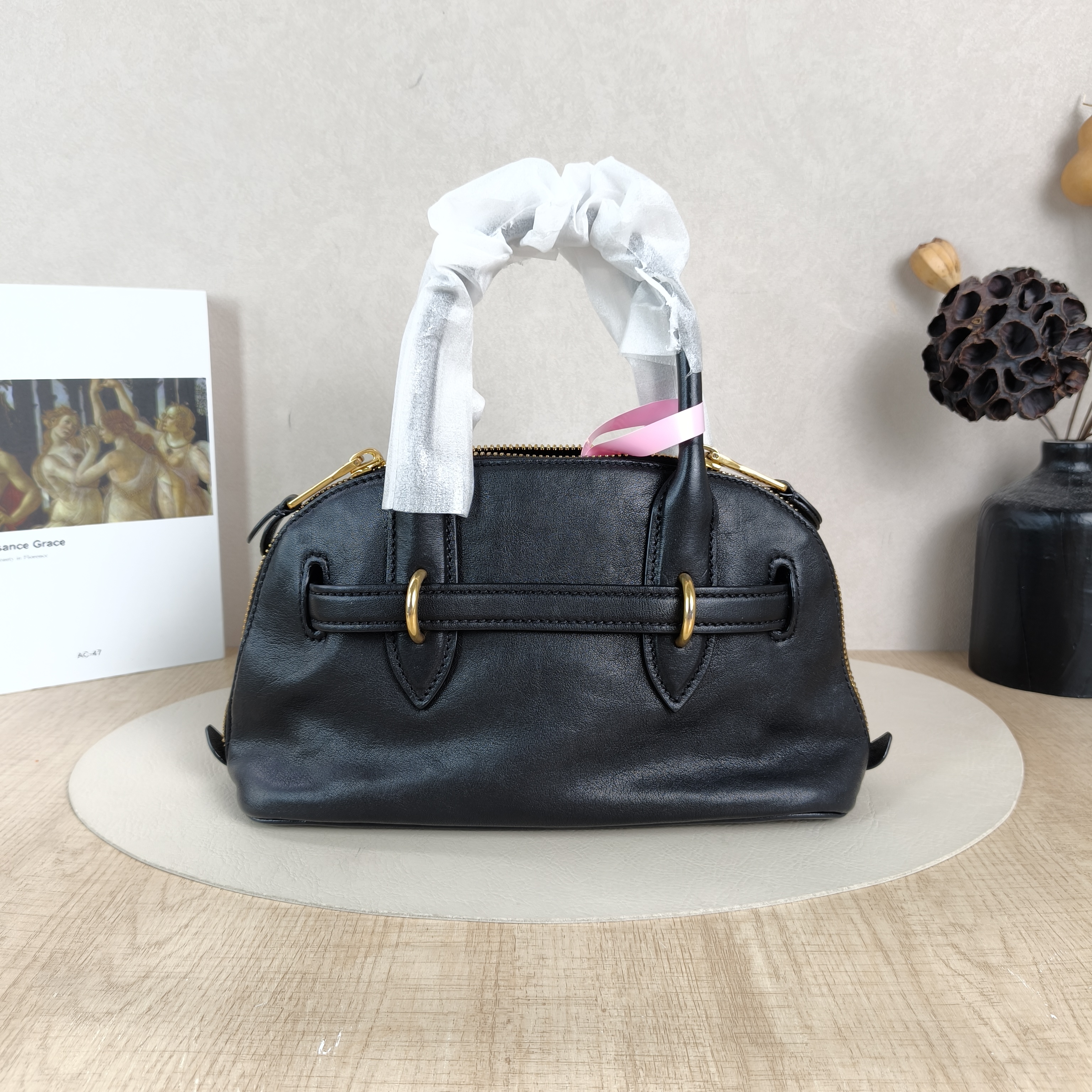 Miumiu Top Handle Bag Aventure Top Handle Bag Black Lambskin Small28 × 10 × 16.5 cm — cover view 2 of 5