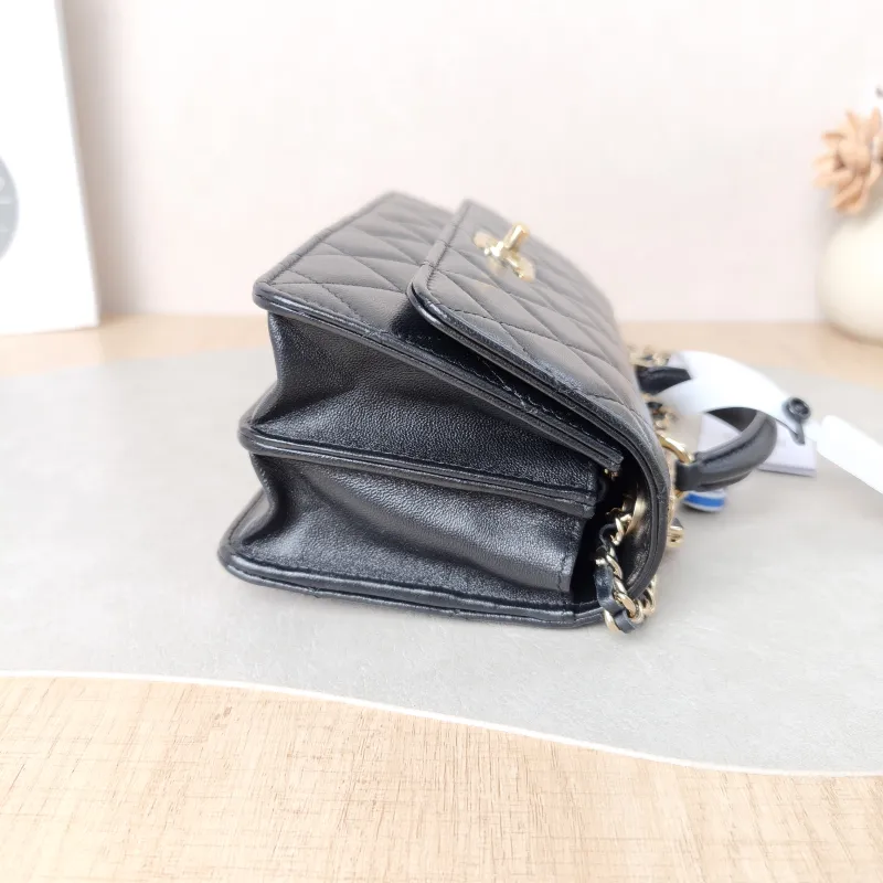 Chanel Crossbody Bag trendy cc woc Black Lambskin Mini 19.2 × 3.5 × 12.3 cm — detail view 5 of 11