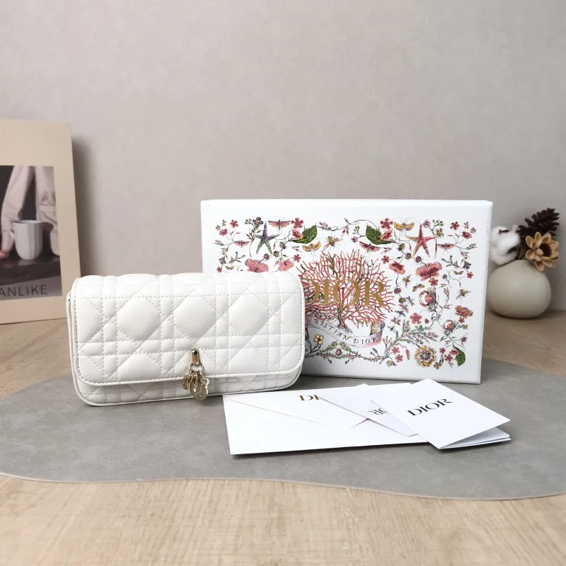 DIOR Crossbody Bag My Chain Bag White Lambskin One Size 18 × 3.5 × 10 cm — cover view 3 of 6