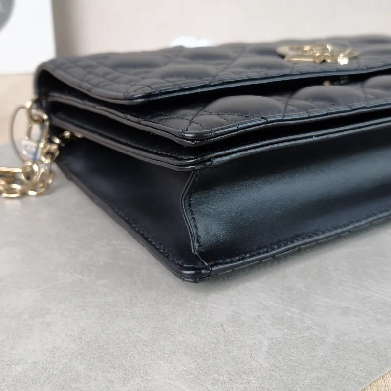 DIOR Crossbody Bag My Chain Bag Black Lambskin One Size 24 × 6.5 × 15 cm — detail view 6 of 14