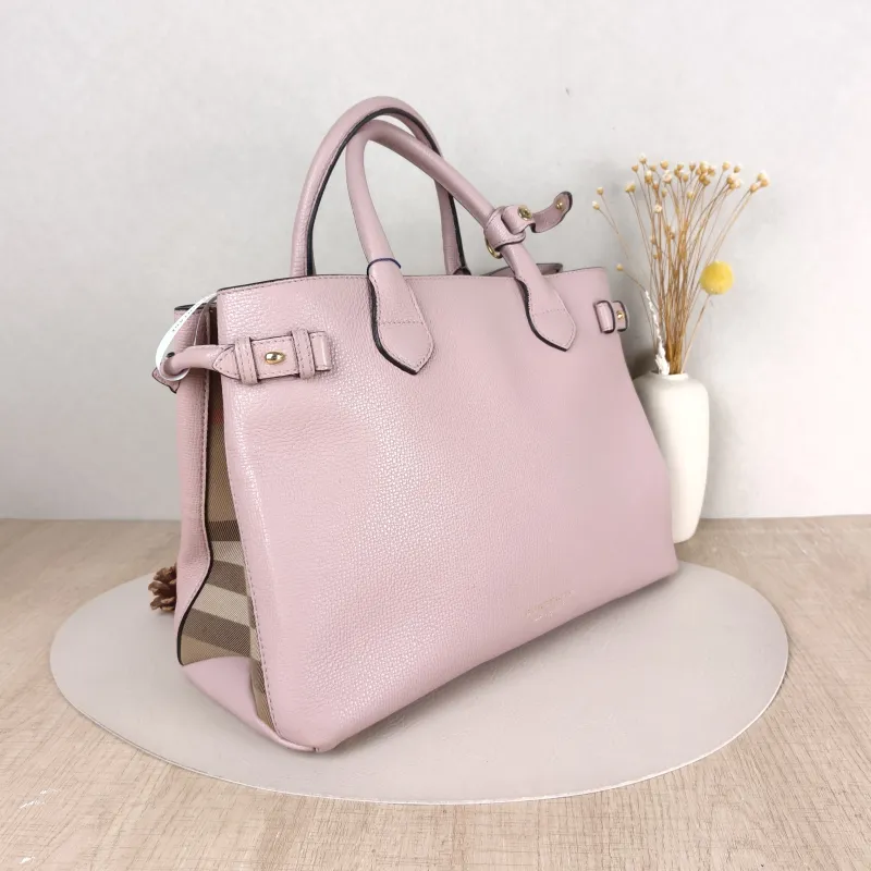 BURBERRY Crossbody Bag banner Top Handle Bag Pink Calfskin One Size 35 × 15 × 24 cm — cover view 2 of 5