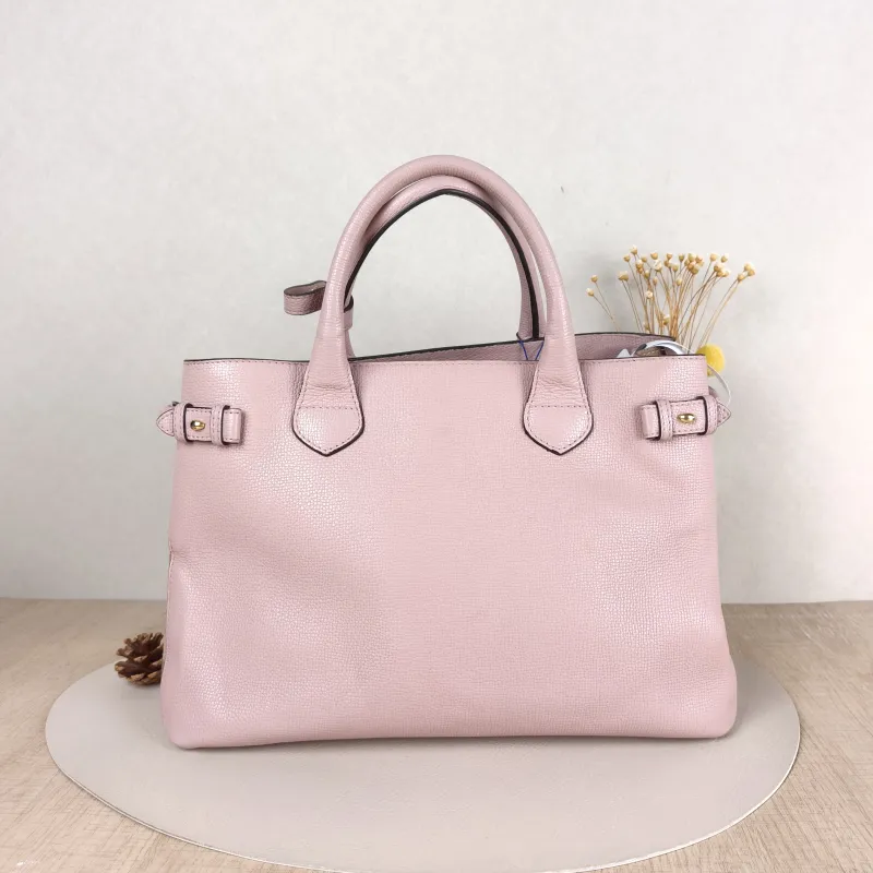 BURBERRY Crossbody Bag banner Top Handle Bag Pink Calfskin One Size 35 × 15 × 24 cm — cover view 3 of 5