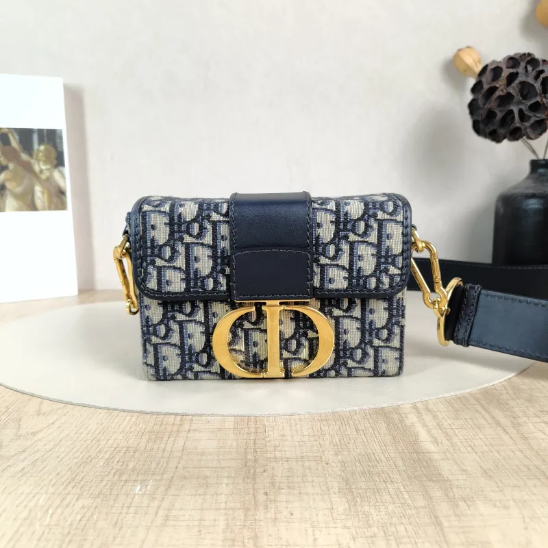 DIOR Crossbody Bag30Montaigne 30 Box Box Blue Canvasmini17.5 × 5 × 11.5 cm