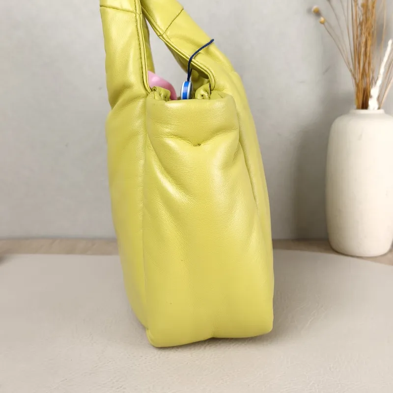 PRADA Top Handle Bag Soft Yellow Lambskin Small 18 × 10 × 15.5 cm — detail view 3 of 12