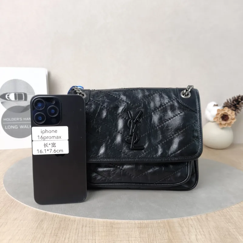 SAINT LAURENT Crossbody Bag Niki D Waxed Leather Calfskin Small21 × 7.5 × 16 cm — cover view 4 of 5