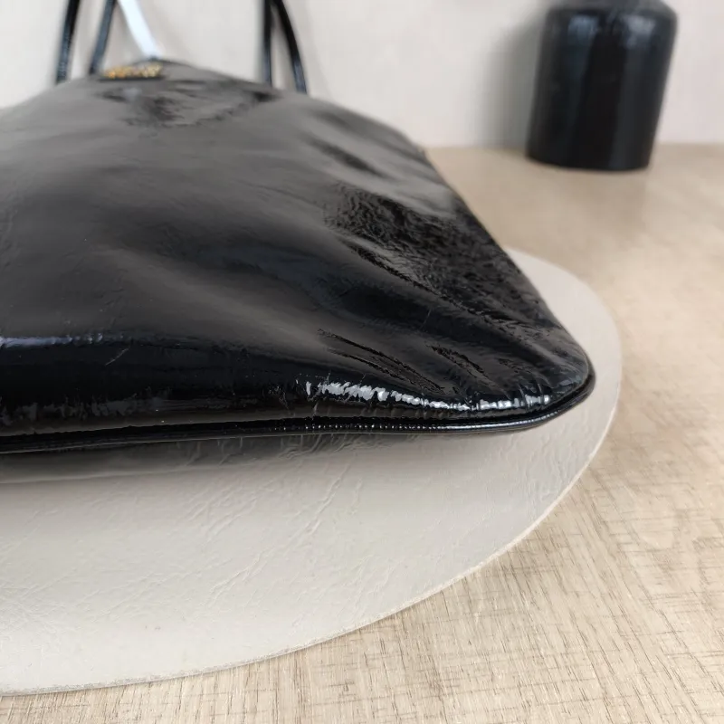 Miumiu Shoulder Bag IVY Tote Shopping Tote Black Patent Leather Medium 35*40 — detail view 10 of 10