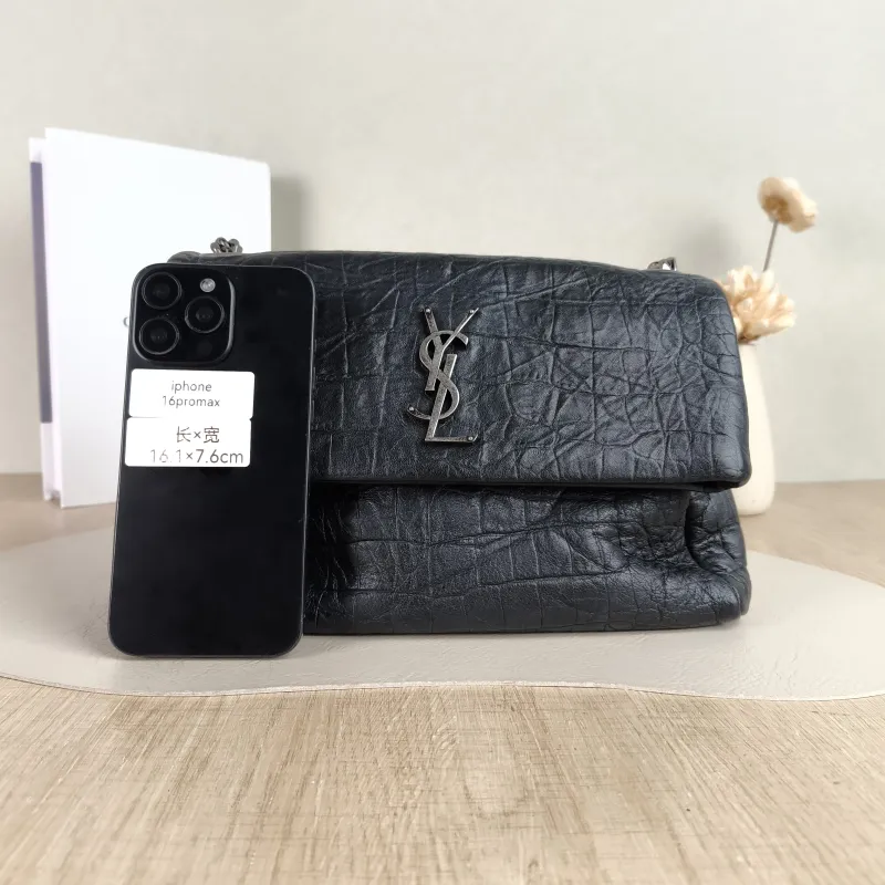 SAINT LAURENT Shoulder Bag Shoulder Bag Black Calfskin One Size 28 × 10 × 17 cm — cover view 4 of 5