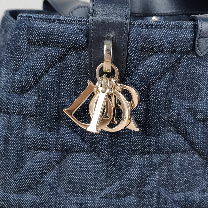 DIOR Top Handle Bag TOUJOURS Navy Medium 28.5 × 17 × 21.5 cm — detail view 5 of 12