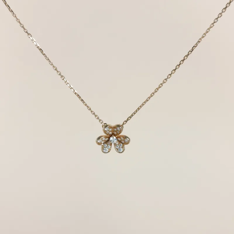 Van Cleef & Arpels Necklace Frivole Collection Pavé Diamond Necklace Rose Gold Diamond18KR ose Goldmini40cm