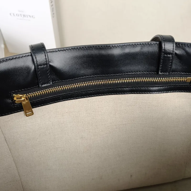 CELINE Top Handle Bagcabas logo tote Colorblock Black Canvas One Size31 × 25 × 30.5 cm — detail view 4 of 12