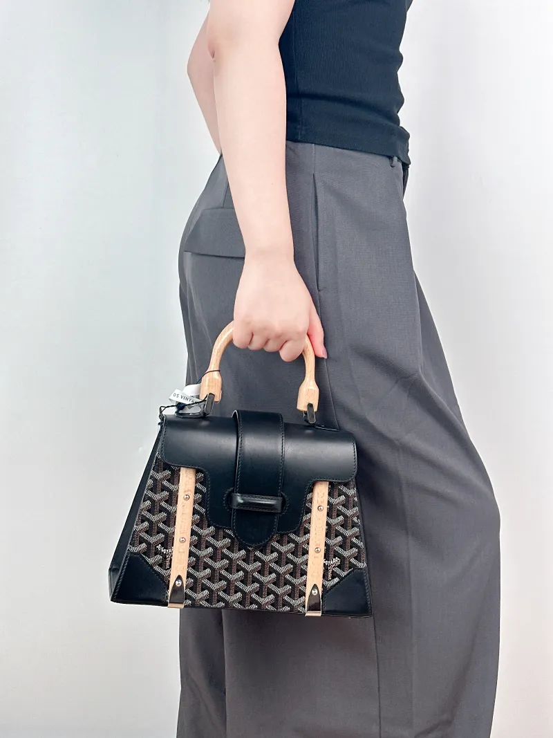GOYARD Crossbody Bag Saïgon Black PVC Small28 × 12 × 20 cm — on-model view 2 of 2