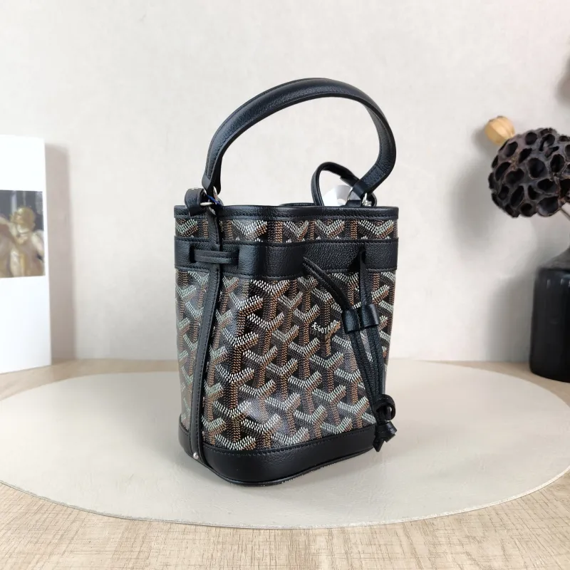 GOYARD Crossbody Bag Petit Flot Black ine Canvas Mini 12 × 10 × 17.5 cm — cover view 3 of 6