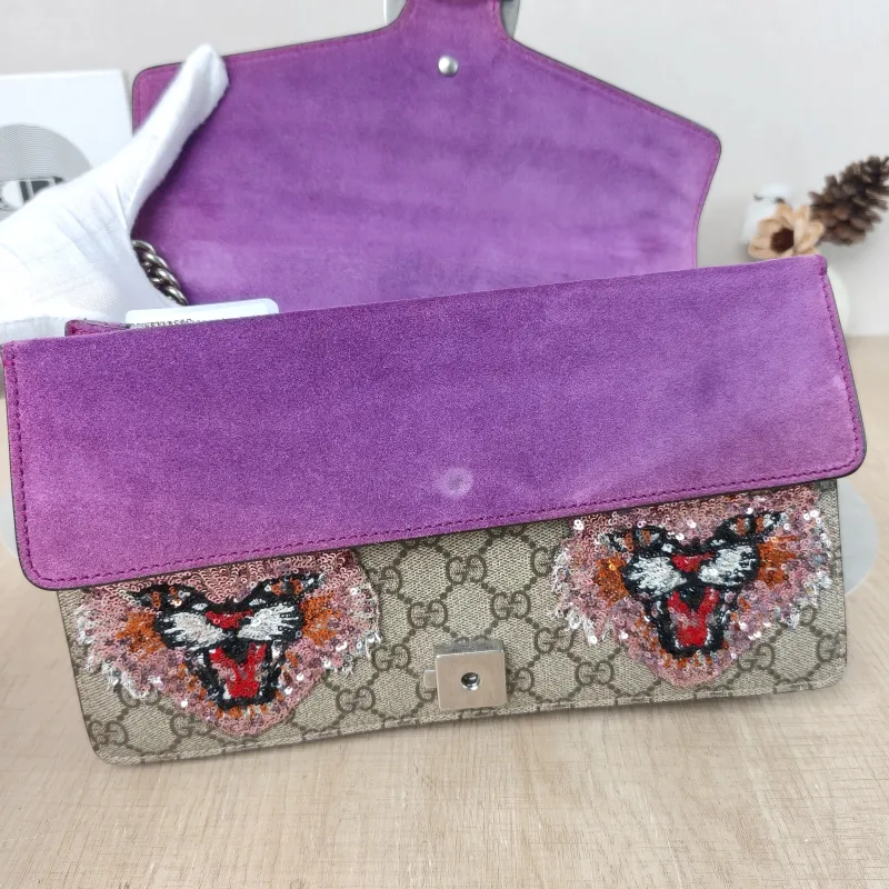 GUCCI Crossbody Bag Dionysus Monogram PVC Medium 28 × 9 × 17 cm — detail view 2 of 13