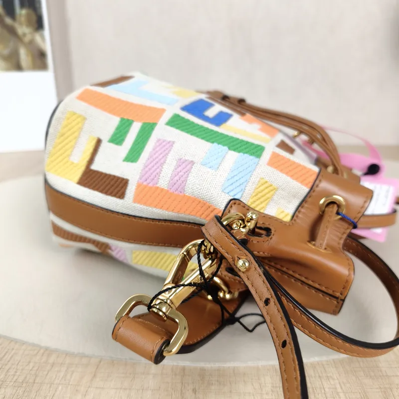 FENDI Crossbody Bag Mon Tresor Bucket Bag Brown Canvasmini12 × 10 × 18 cm — detail view 3 of 10