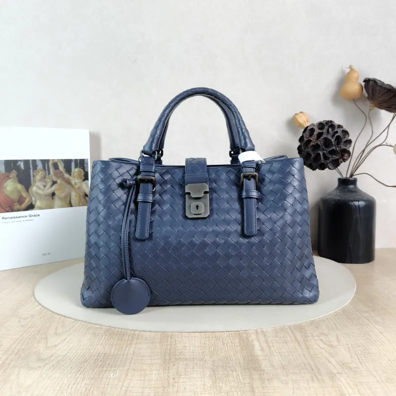 Bottega Veneta Top Handle Bag Roma Blue Calfskin One Size31 × 15 × 20 cm