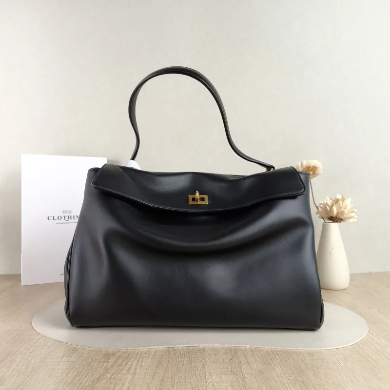 BALENCIAGA Crossbody Bag RODEO Black CC alfskin Medium 35 × 11 × 23.5 cm