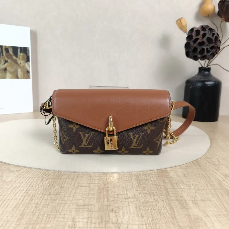 Louis Vuitton Shoulder Bag PADLOCK ON STRAP Brown PV Cmini19 × 3 × 11 cm