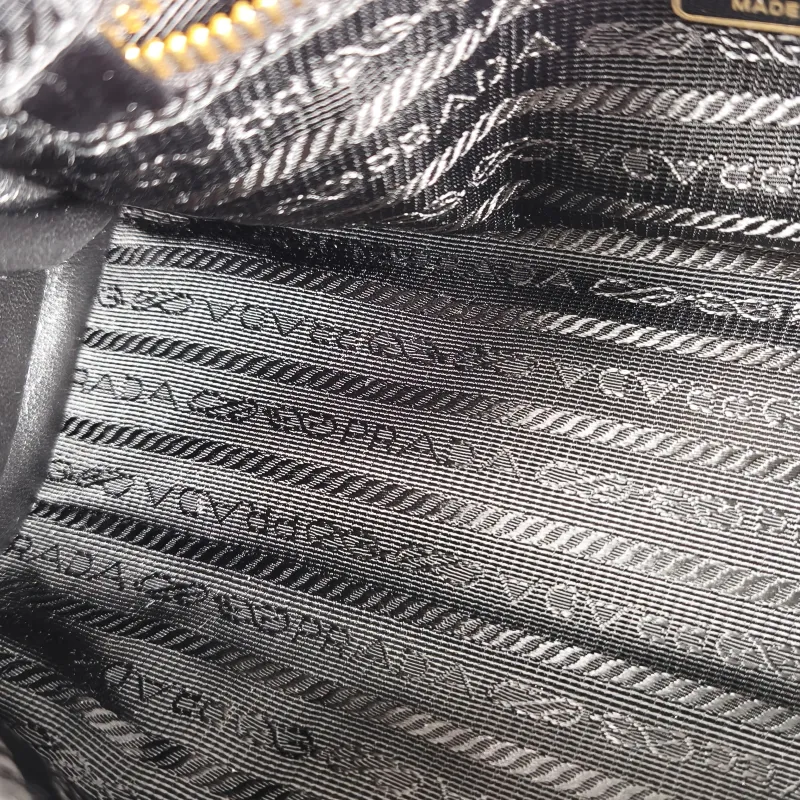 PRADA Shoulder Bag Bonnie Soft Lux Black Waxed Leathermini23.5 × 9 × 12 cm — detail view 8 of 13