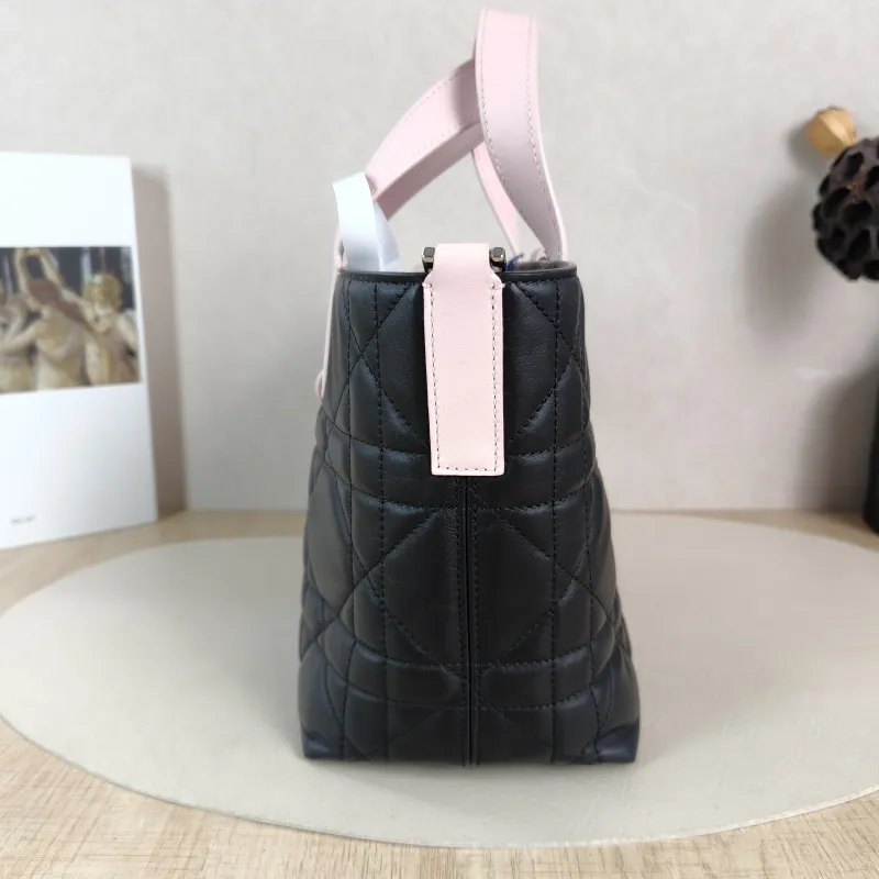 DIOR Top Handle Bag TOUJOURS Edition Black Pink Calfskin Small 18.5 × 12 × 18.5 cm — detail view 10 of 11