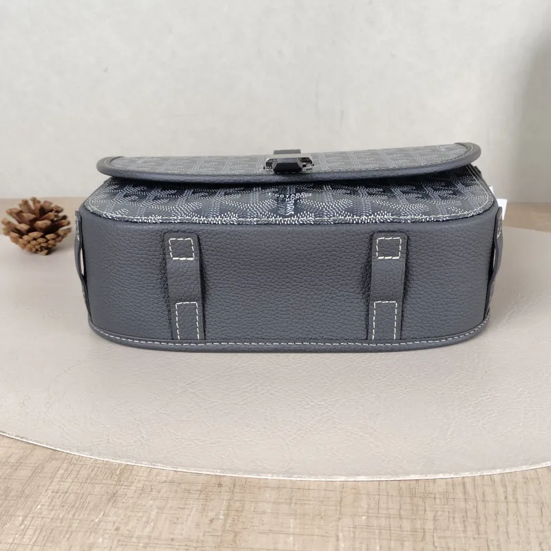 GOYARD Crossbody Bag BELVEDERE Messenger Bag Grey PVC Small 22 × 7 × 16 cm — cover view 3 of 5