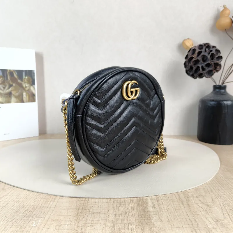 GUCCI Crossbody Bag Ophidia GG Round Bag Black Calfskinmini18 × 4.5 × 18 cm — cover view 5 of 5