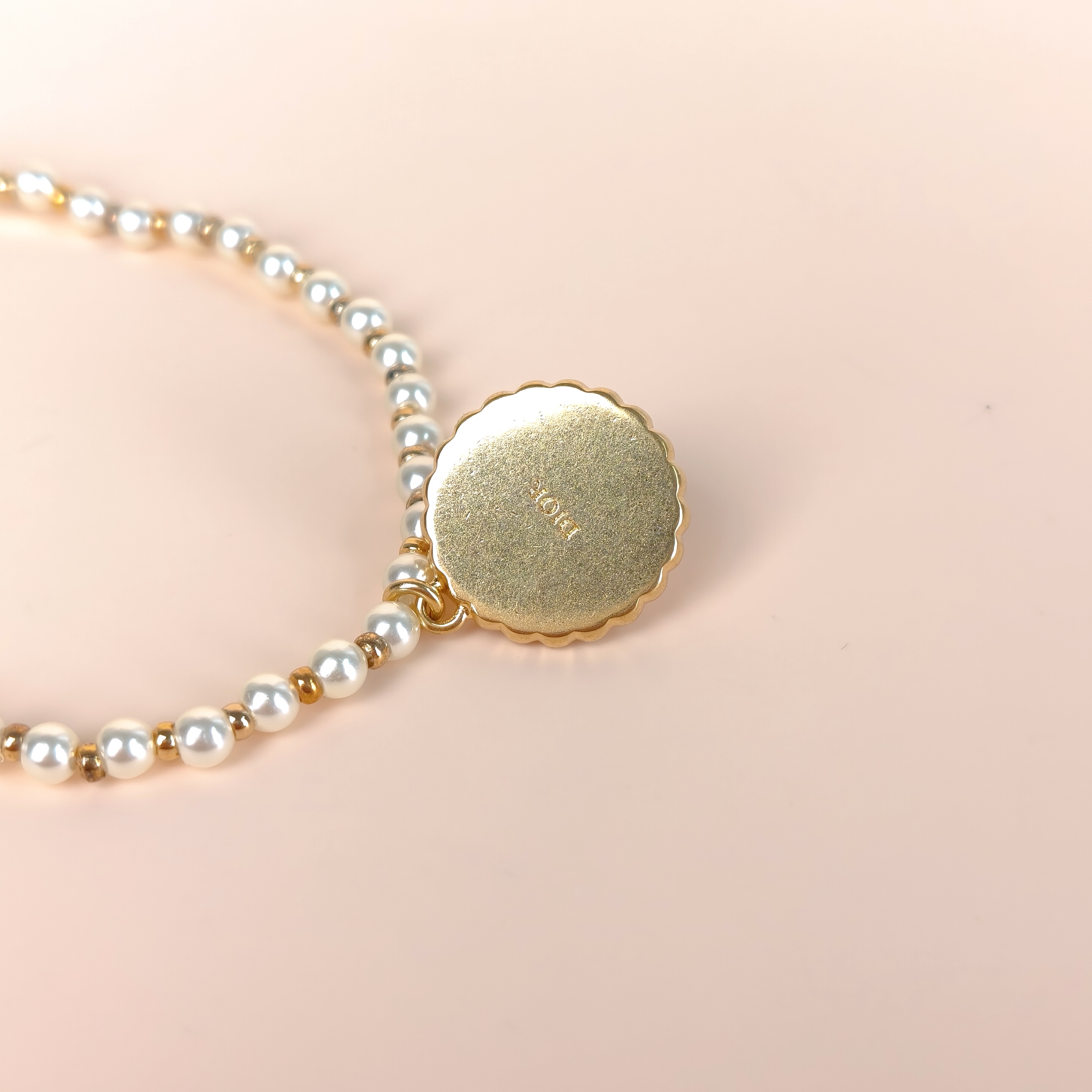 DIOR Necklace Pearl Necklace Gold Pink · One Size43cm — cover view 4 of 8