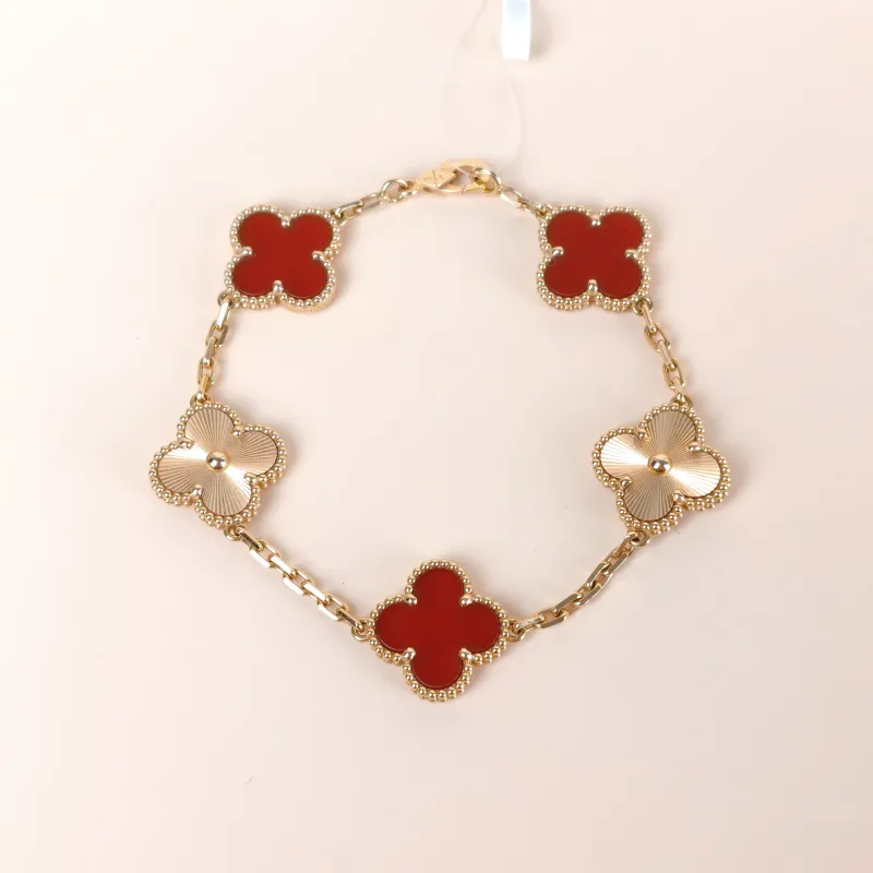 Van Cleef & Arpels Bracelet Alhambra Alhambra Collection Five-Motif Bracelet 18KR ose Gold Vintage Small 15.5cm 3.5cm