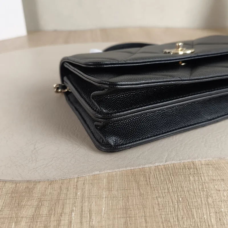 Chanel Crossbody Bag woc Black Grained Calfskin One Size 19.2 × 3.5 × 12.3 cm — detail view 9 of 13