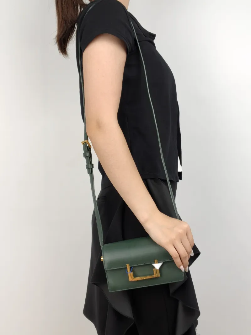 SAINT LAURENT Shoulder Bag Shoulder Bag Green Calfskin16.5 × 5 × 8.5 cm — on-model view 1 of 3