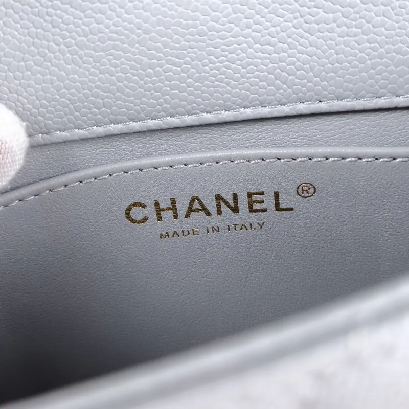 Chanel Crossbody Bag Classic Flap Large Mini CF Mini Grey Grained Calfskin mini20 × 6 × 12 cm — detail view 7 of 13