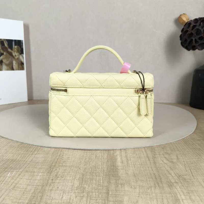 Chanel Crossbody Bag lp Box Bag Top Handle Crossbody Bag Yellow Grained Calfskin 19.5 × 5 × 12 cm — cover view 5 of 6