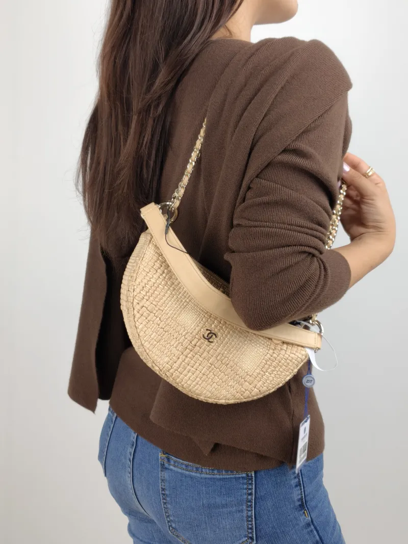 Chanel Crossbody Bag Top Handle Crossbody Bag Woven One Size 22 × 5 × 12.5 cm — on-model view 1 of 2