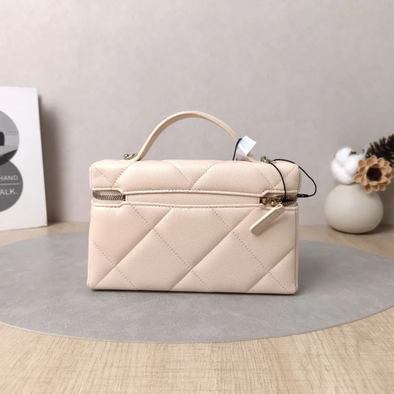 Chanel Crossbody Bag lp Box Bag Top Handle Crossbody Bag Beige Grained Calfskin One Size 19.5 × 5 × 17 cm — cover view 2 of 6