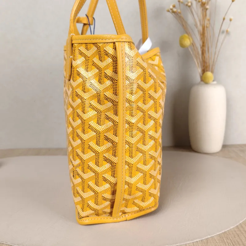 GOYARD Top Handle Bag ANJOU Shopping Tote Yellow PVC Mini 19.5 × 9 × 19.5 cm — detail view 1 of 10