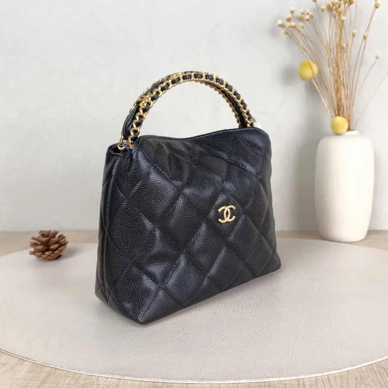 Chanel Crossbody Bag Woven Black Grained Calfskin One Size 18.5 × 7 × 14.5 cm — cover view 2 of 5