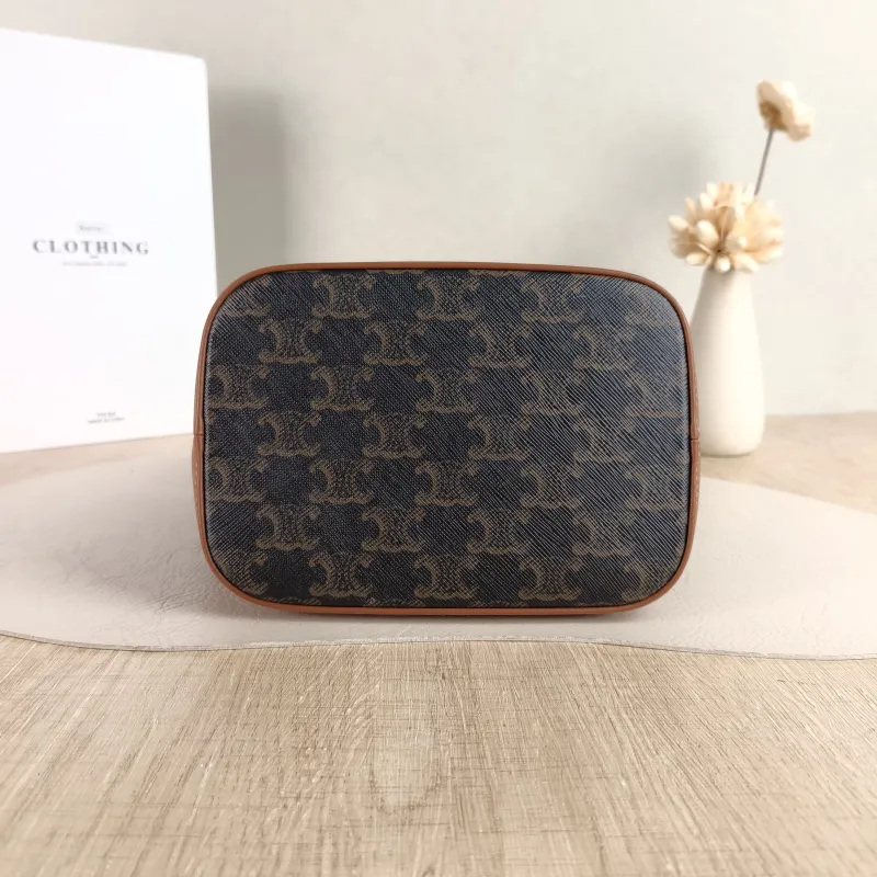 CELINE Crossbody Bag Triomphe Bucket Bag Monogram PVC Small 22 × 13 × 26 cm — cover view 5 of 5