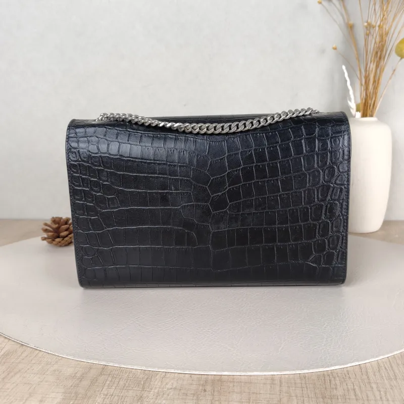 SAINT LAURENT Crossbody Bag KATE Edition Black Calfskin Medium24 × 5.5 × 14.5 cm — cover view 5 of 6