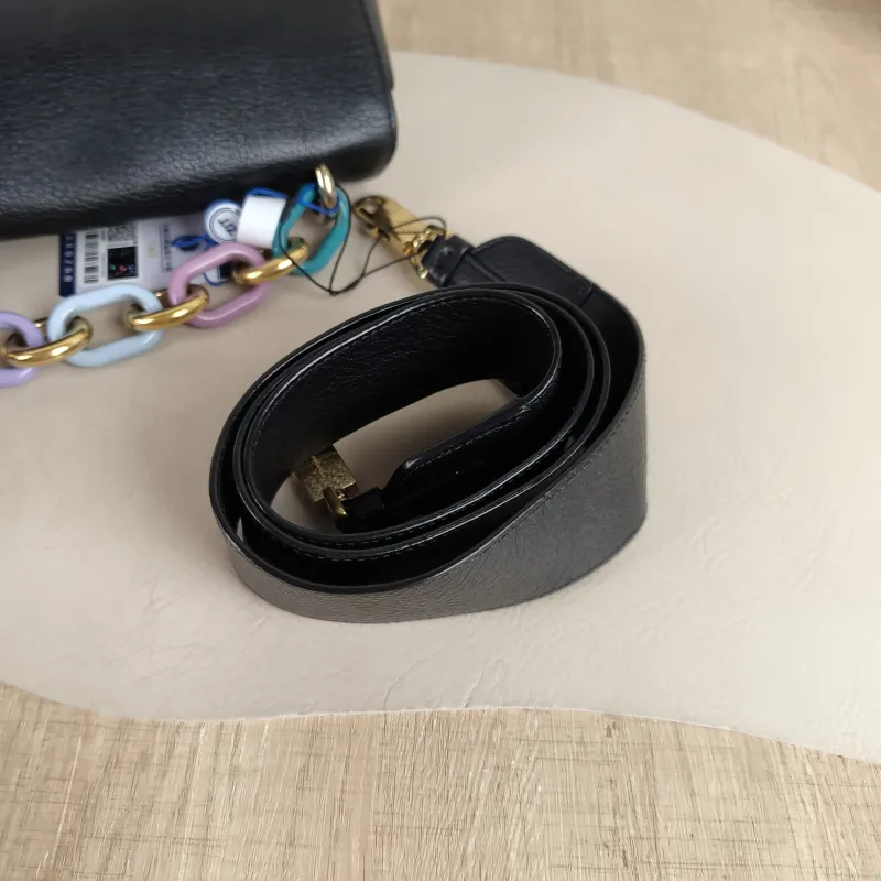FERRAGAMO Shoulder Bag Black Calfskin 24.5 × 11.5 × 18 cm — detail view 12 of 13