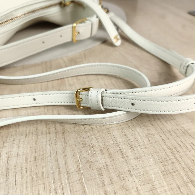 CELINE Crossbody Bag TEEN LULU hobo White Calfskin Small 21 × 5 × 18 cm — detail view 11 of 11